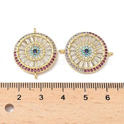 Messing Pavé bunte Zirkonia Scheibe Verbinder Charms&nbsp;KK-Q068-52G