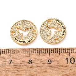 Verbindungsanhänger mit Mikropavé aus Messing mit durchsichtigen Zirkonia-Steinen&nbsp;CU-CBAA556-04A