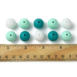 30 pz 3 colori perle di silicone perline di gomma rotonde 15mm perline allentate del distanziatore per forniture fai da te creazione di portachiavi gioielli&nbsp;SIL-FS0001-01E