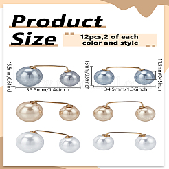 12 broche ronde double en imitation de perles&nbsp;JEWB-LP0005-03