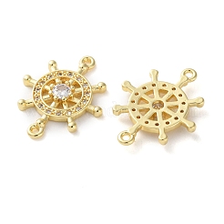 Gestell aus Messing mit klaren Zirkonia-Helm-Anschluss-Charms&nbsp;KK-C084-20G