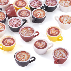 24 Stück 6 Farben Harz Kaffeetasse Modell Ornamente&nbsp;AJEW-TA0002-82