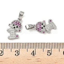 Pendentifs avec zircon cubiques à micro-pavés en laiton&nbsp;KK-H076-11P