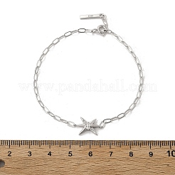 S925 Sterling Silber Micro Pave Zirkonia Glieder- und Bettelarmbänder für Damen&nbsp;BJEW-K276-02P