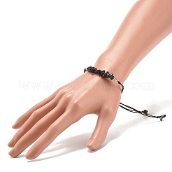 Geflochtenes Perlenarmband aus natürlichen Obsidiansplittern&nbsp;X-BJEW-JB08019-08