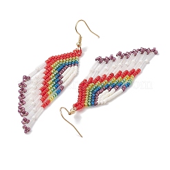 Orecchini pendenti in acciaio inossidabile 304 boho con vetro&nbsp;EJEW-MZ00176-01