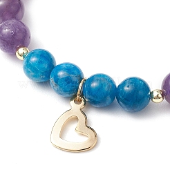 Bracciali intrecciati con perline di pietre preziose miste naturali&nbsp;BJEW-JB11285-01