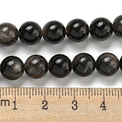 Natürliche silberne Obsidianperlenstränge&nbsp;X-G-S150-20A-8mm