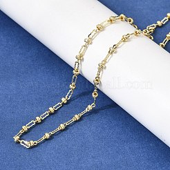 Collane ovali ondulate in ottone per donna&nbsp;NJEW-F366-03A