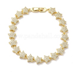 Klares kubisches Zirkonia-Sternglied-Kettenarmband&nbsp;BJEW-G773-01G