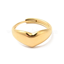 Bague réglable en acier inoxydable 304 avec placage ionique (IP) en forme de cœur pour femme&nbsp;RJEW-I085-20G