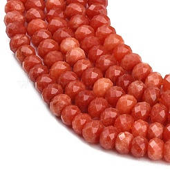 Fili di perle sfaccettate di giada bianca naturale tinta&nbsp;GG-CBAE966-01A-B