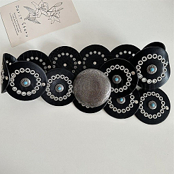 Western-Retro-Gürtel aus PU-Leder und Kunstharz mit Edelstein-Imitation und Schnallen aus Legierung&nbsp;AJEW-WH20060-33