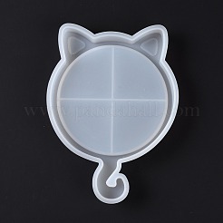 Moldes de silicona de silueta de bandeja de exhibición de cabeza de gato diy&nbsp;DIY-G058-D02