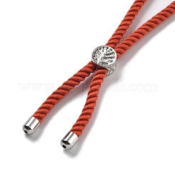 Bracelets en argent avec cordon de nylon torsadé&nbsp;DIY-B066-03P-27