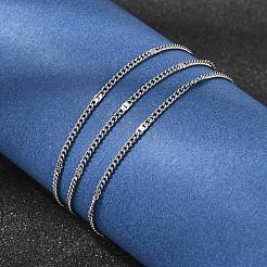12 collar de cadena trenzada texturizada de acero inoxidable 304 de 1.8 mm para hombre y mujer.&nbsp;NJEW-H093-20P-02