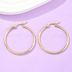 Boucles d'oreilles créoles en acier inoxydable 304 avec placage ionique (IP)&nbsp;X-EJEW-N0016-11G-E