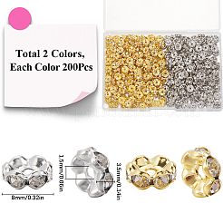 Perline distanziali in strass in ottone 400 pz 2 colori&nbsp;RB-SP0001-03B