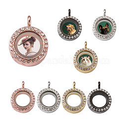 4 Stück 4 Farben Legierung Glas Kristall Strass Anhänger&nbsp;PALLOY-TA0002-37