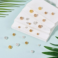 24 pièce de perles en zircone cubique transparentes en laiton plaqué&nbsp;KK-TA0002-59