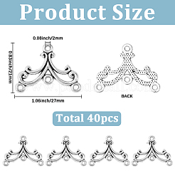 40 pièce de composants de lustre en alliage de style tibétain&nbsp;FIND-SC0023-76