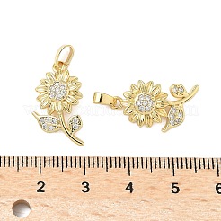 Pendenti in zirconi cubici trasparenti in micro pavè di ottone&nbsp;KK-B139-10G