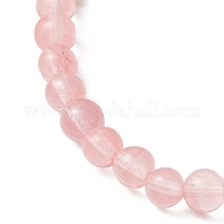 Braccialetti elasticizzati in vetro sintetico al quarzo ciliegia&nbsp;BJEW-JB11961-01