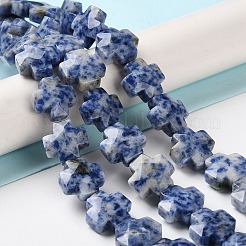 Natürliche blaue Fleck Jaspis Perlen Stränge&nbsp;G-K357-C03-01