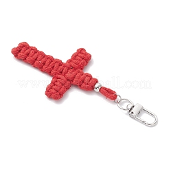 4 pendentif décoratif en fils de coton croisés&nbsp;HJEW-TA00398