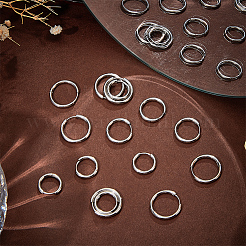 24 pieza de 3 estilos de pendientes de aro de acero inoxidable quirúrgico 316L para niñas y mujeres&nbsp;EJEW-BBC0001-43