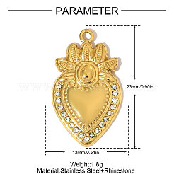Acciaio inossidabile 304 con pendenti in strass&nbsp;STAS-OY005-04G