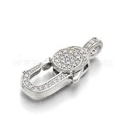 Gestellware Messing Micro Pave Zirkonia Karabinerverschlüsse&nbsp;ZIRC-I012-11P-RS