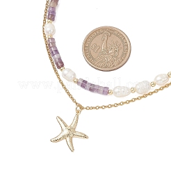 Colliers pendentifs en acier inoxydable 304 à double couche&nbsp;NJEW-JN05847-02