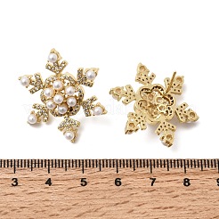 Schneeflocke Messing Micro Pave Ohrstecker mit klarem Zirkonia&nbsp;EJEW-H180-27G