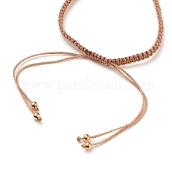 Fabricación de pulsera de cordón de poliéster trenzado ajustable&nbsp;AJEW-JB00760-03
