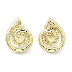 Ohrstecker in Muschelform aus Messing für Damen&nbsp;EJEW-U035-10G