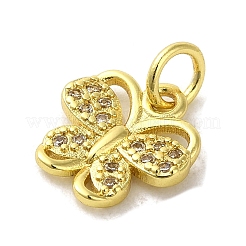 Pendentifs en laiton plaqué or véritable 18k avec pavé de zircone cubique&nbsp;KK-M283-10B-01