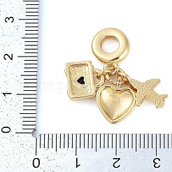 Gestellplattierung Messing klare Zirkonia europäische Anhänger&nbsp;LS-KK-P287-18B-G