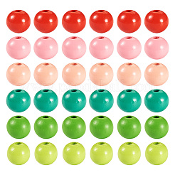 240pcs 6 couleurs perles en bois naturel&nbsp;WOOD-TA0002-74E