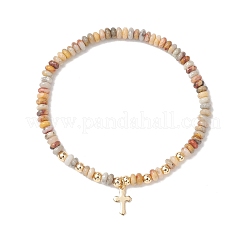 2 Stück Stretch-Armband aus natürlichen Crazy-Achat-Perlen&nbsp;BJEW-JB13415-04