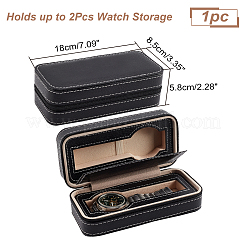 Scatole rettangolari con cerniera per la conservazione di orologi in pelle PU da 2 slot&nbsp;CON-WH0094-08A