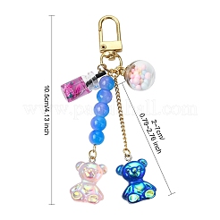 Colgante decorativo de resina y vidrio con forma de oso&nbsp;HJEW-YW00063-01