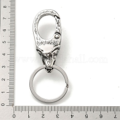Accessoires en acier inoxydable chirurgical 316 de style tibétain avec porte-clés en acier inoxydable 304&nbsp;FIND-Q101-09AS-06