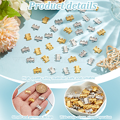 120 pièce de maillons de composants de lustre en alliage 2 couleurs&nbsp;FIND-GO0003-32A