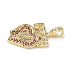 Pendenti in zirconi cubici trasparenti in micro pavè di ottone&nbsp;KK-B141-04G-02