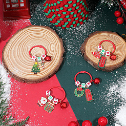 4 porte-clés de Noël en acrylique et alliage&nbsp;HJEW-SC0002-77