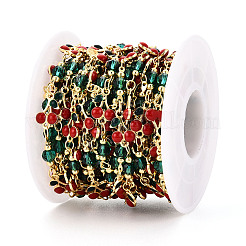 Chaînes à maillons cerises en laiton émaillé&nbsp;KK-T074-76G