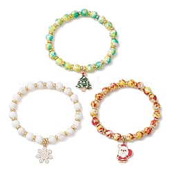 3 Stück Weihnachts-Charm-Armbänder aus Emaille&nbsp;BJEW-JB12407