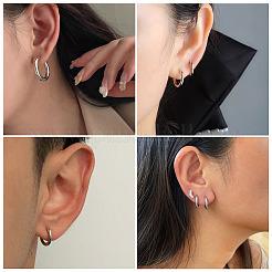 6 par de pendientes de aro huggie de acero inoxidable 202 resistentes al deslustre&nbsp;EJEW-TA0001-57C
