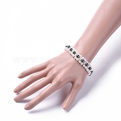 Nicht-magnetische synthetische Hämatit-Perlen Armbänder&nbsp;BJEW-JB04605